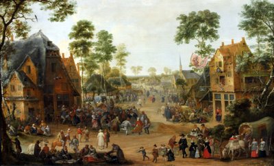 Village Church Festival by Adriaen van Stalbemt